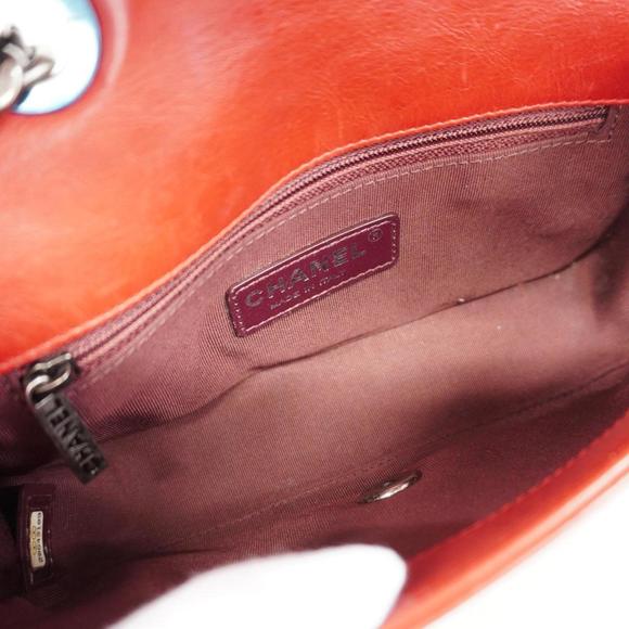 Chanel Shoulder Bag Matelasse Coco Boy W Chain Calfskin Red Women's - Picture 4 of 16